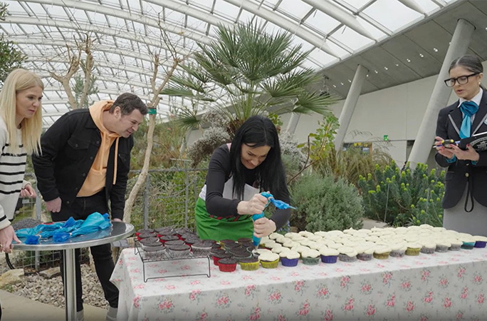 Michelle icing cupcakes
