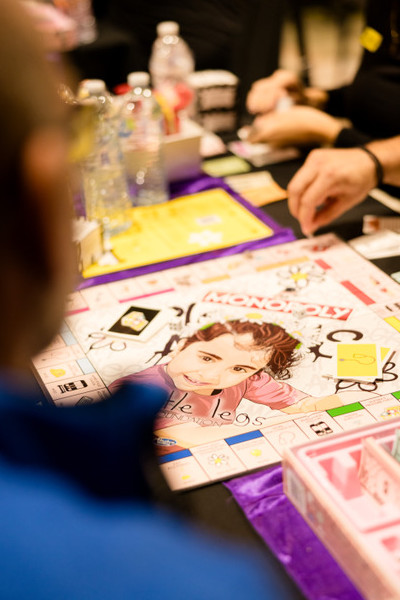 Closeup of Alegra's Monopoly board