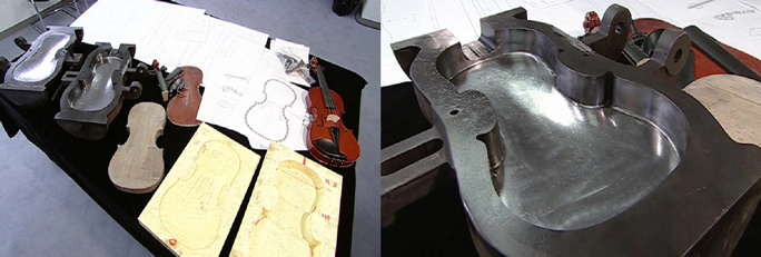 Mold and initial design of the glass violin