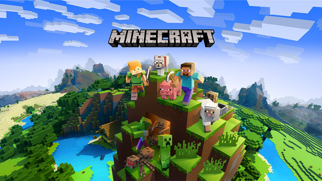 A promotional image of Minecraft