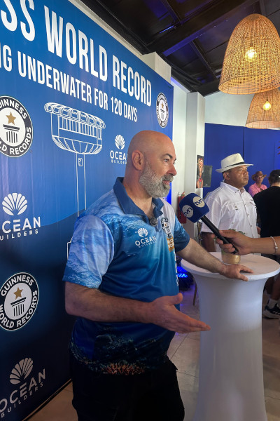 Rudiger giving a speech