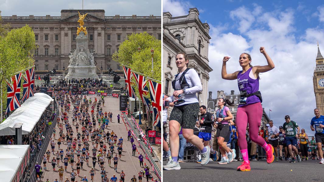 Split header with runners in London
