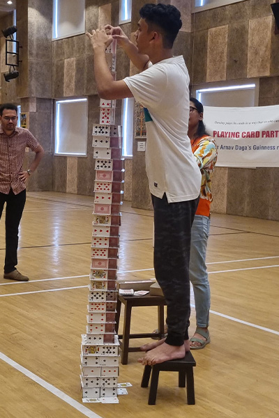 Arnav with his one hour tower