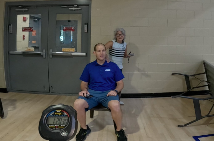 David resting after his attempt