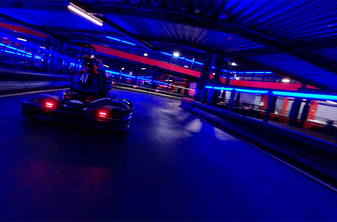 kart racing around the track