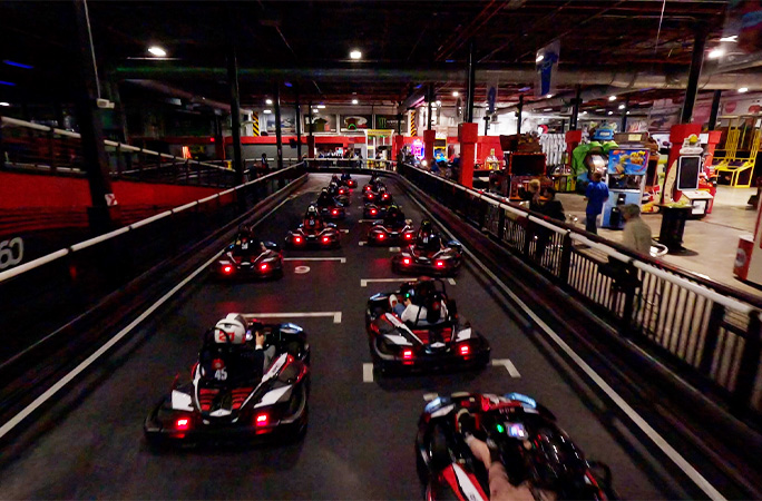 karts lined up on the track