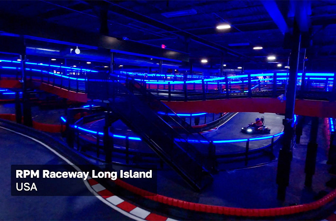 view of the go-kart track levels