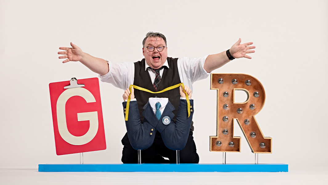 Craig Glenday sitting a giant GWR