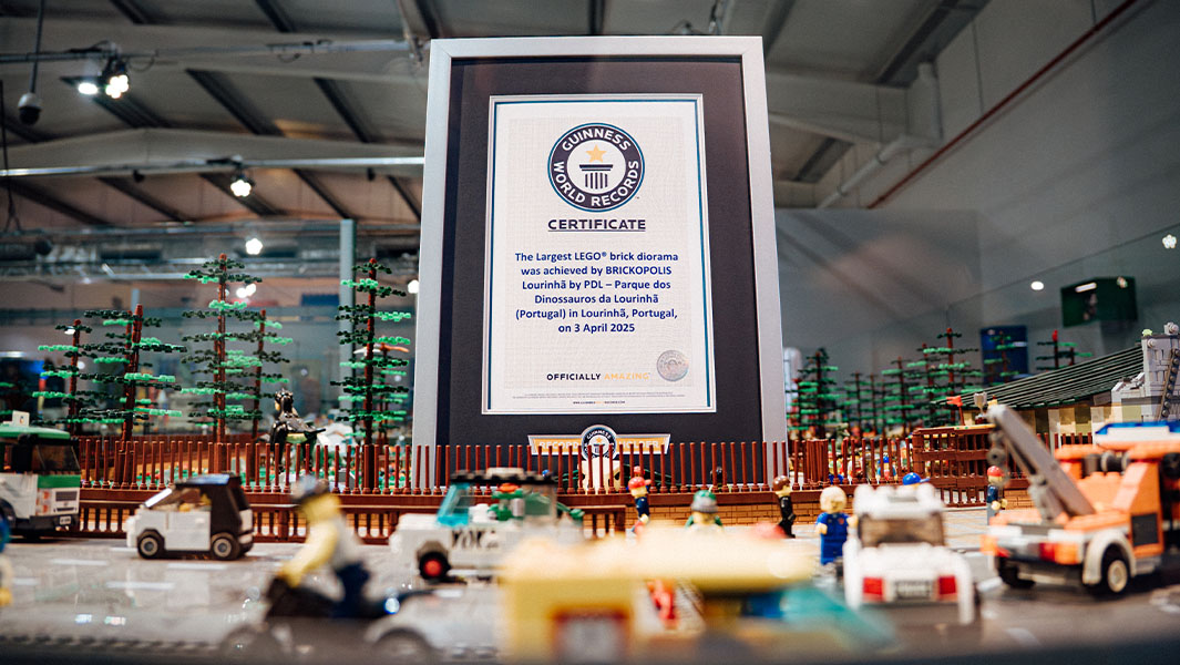 LEGO diorama with GWR certificate propped up within it