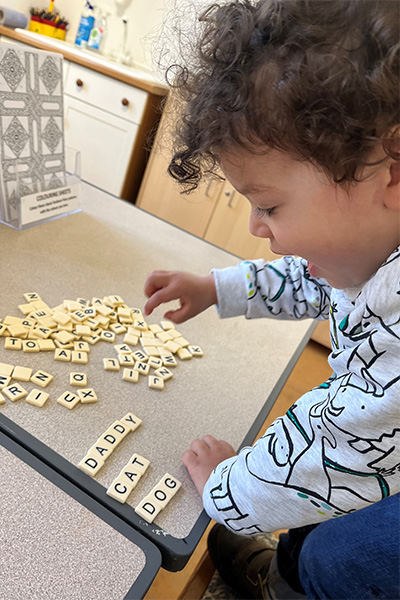 Joseph spelling out words
