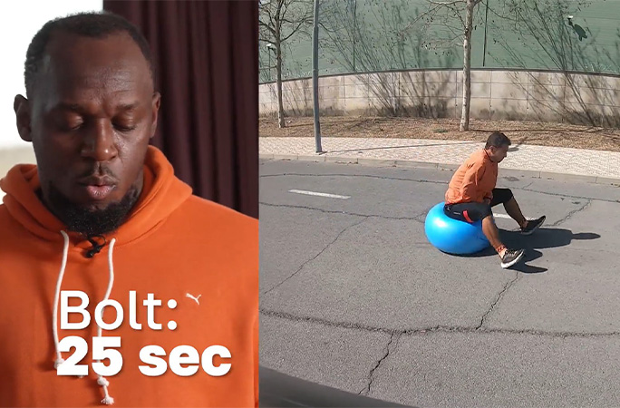100 m on a space hopper