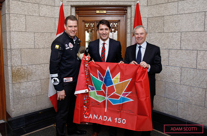 Steven and Bob with then-Prime Minister Justin Trudea