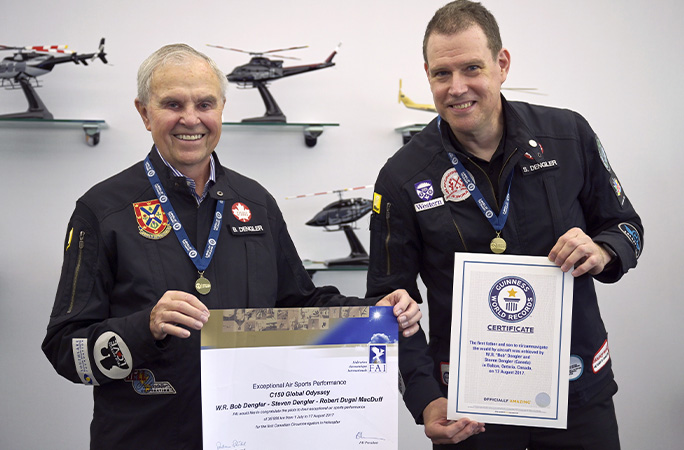Steven and Bob with their certificates
