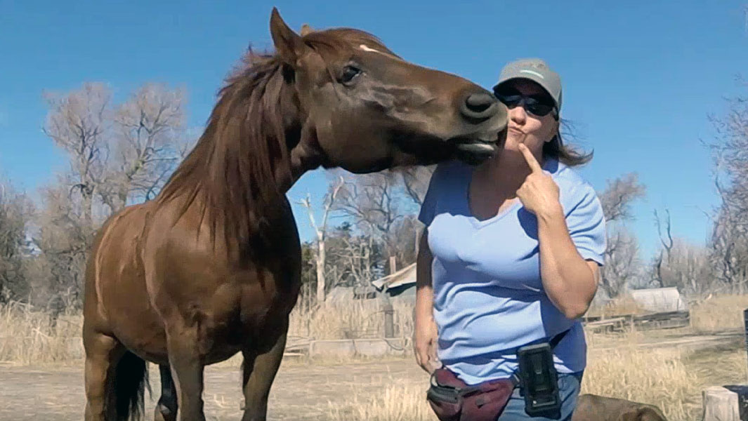 Rusty giving Megan a kiss