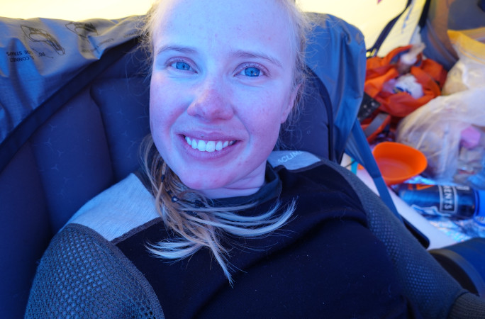 Selfie in her ski gear