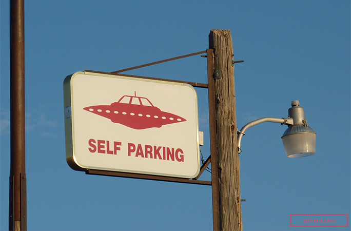 A sign for UFO parking