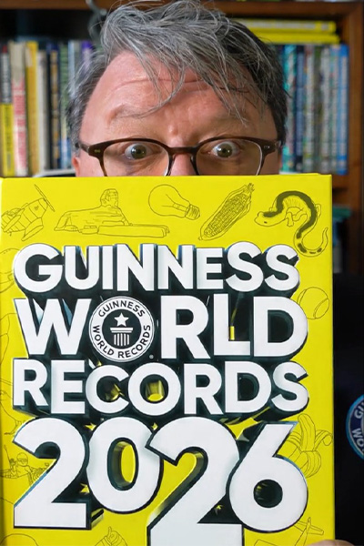 Craig Glenday with GWR 2026 book