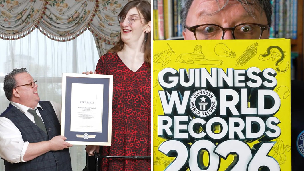 split header of Craig Glenday with Rumeysa Gelgi and with the GWR 2026 book
