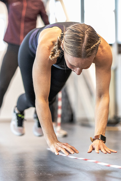 close up of Lisa jumping