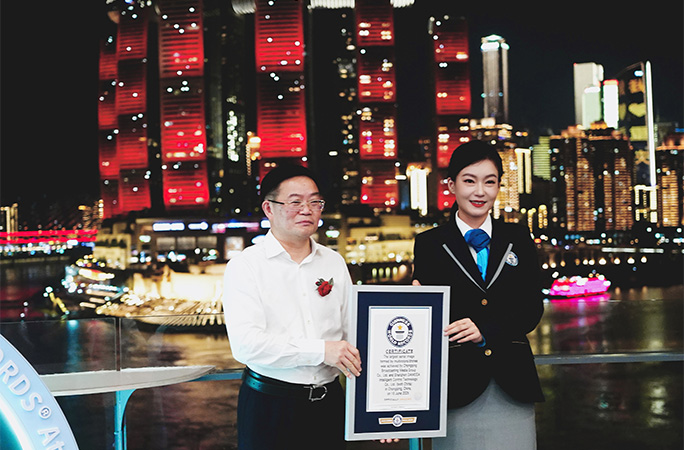 certificate being presented for drone show