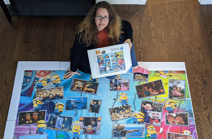 Liza with a Minions puzzle