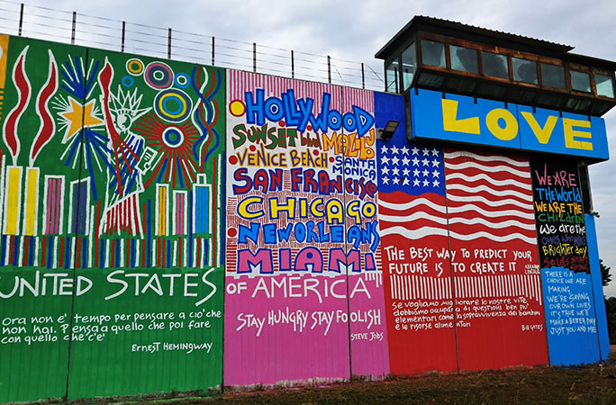 close up of largest mural by one artist