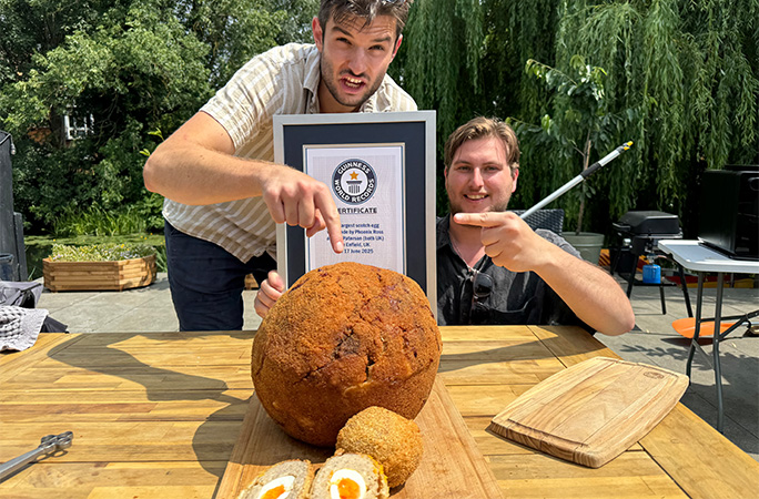 the scotch egg before it was cut open