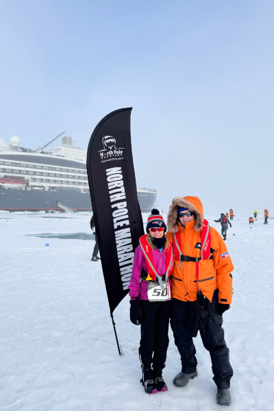 Susan and Terry at the finish line
