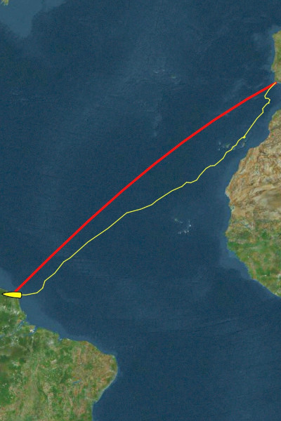 GPS route of her journey