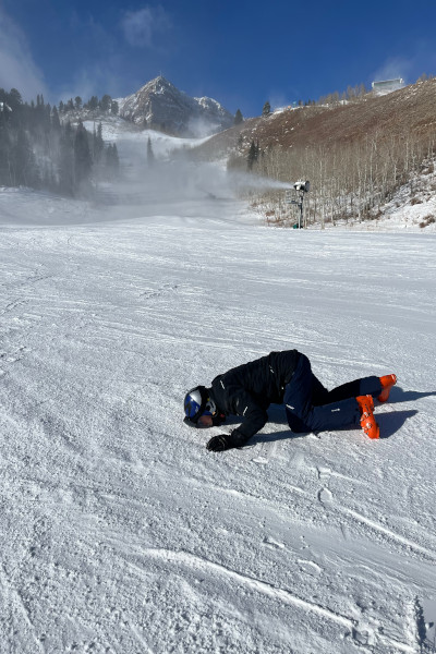 Tom kissing the ground