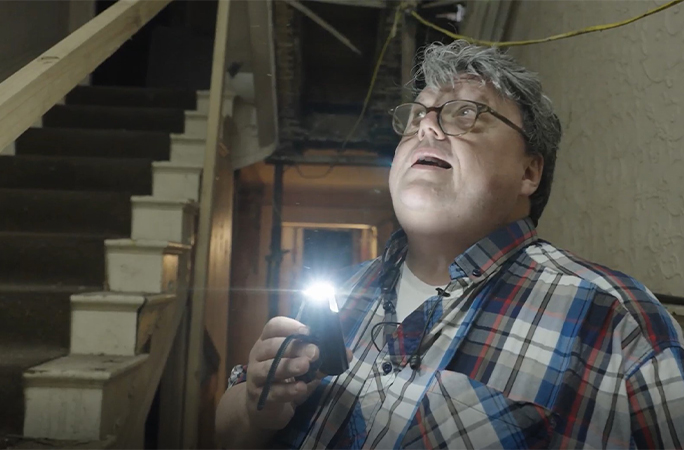 Craig with a torch