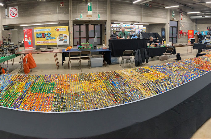 huge display of lego minifigures