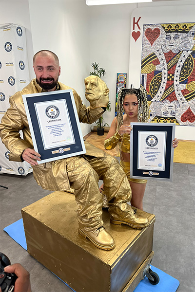 Liberty and Valentin with their certificates
