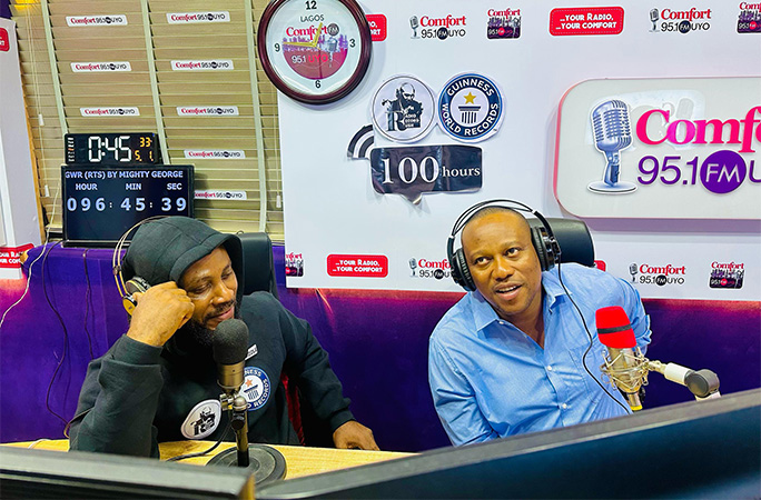 George interviewing politician Ini Ememobong