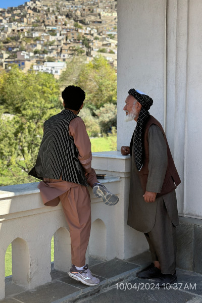Michael with a friend in Afghanistan