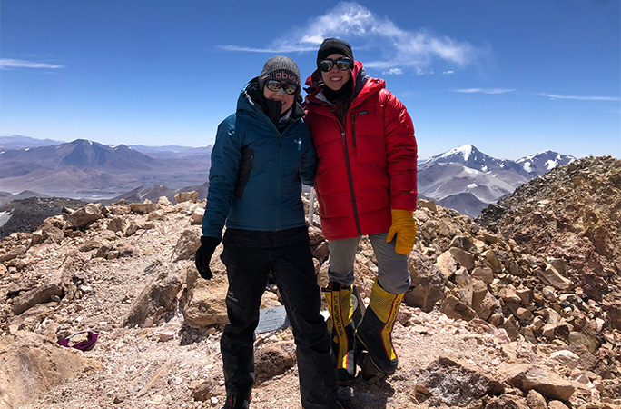 Posing on top of Ojos de Salado