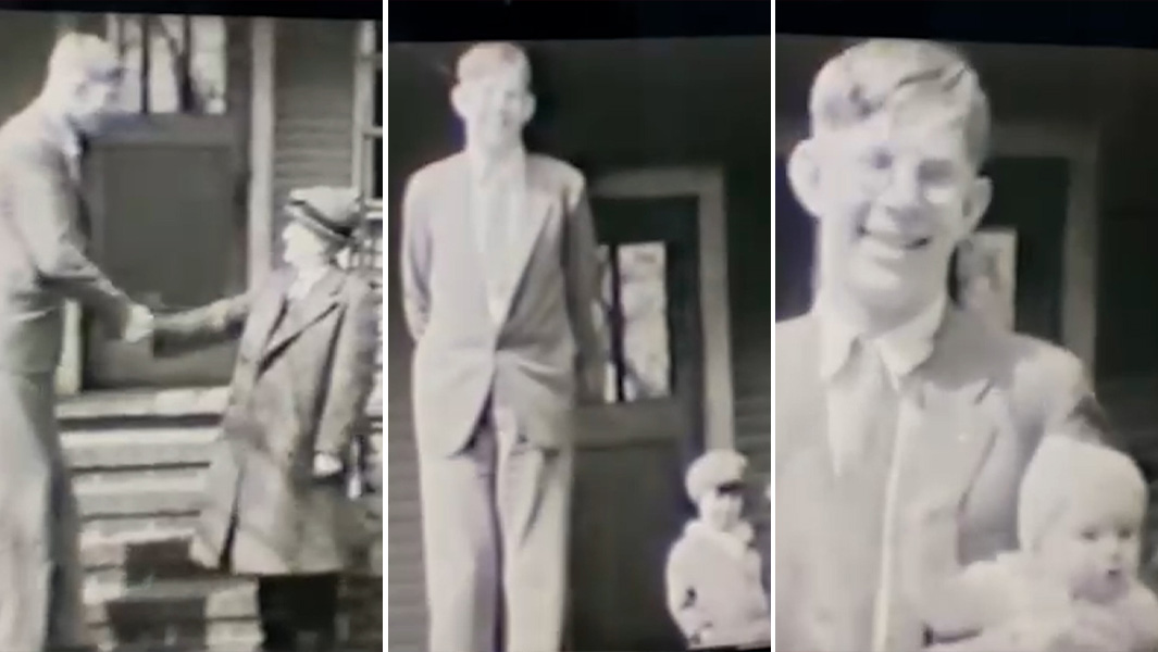 Stills from the unseen footage of Robert Wadlow