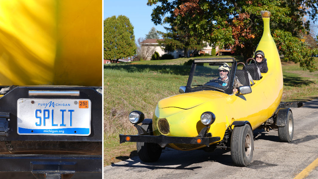 banana car split image