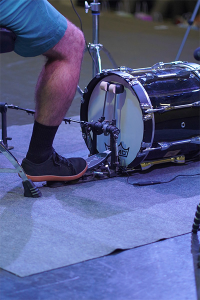 Eric doing bass drum kicks