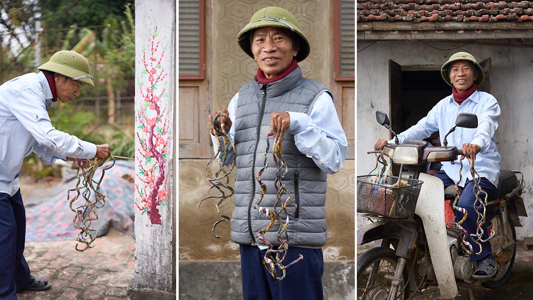split image of Lưu Công Huyền and his long fingernails