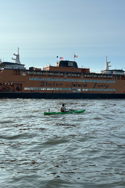 Michael in front of the Staten Island Ferry