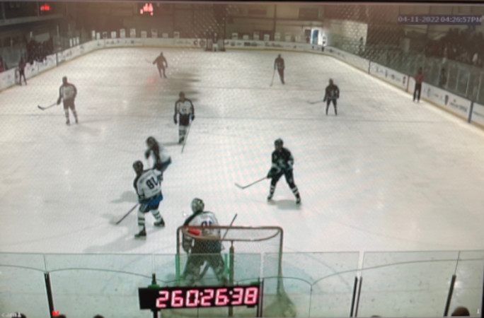 The marathon ice hockey game, aerial view