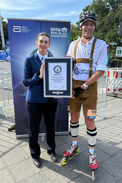 Jochen during the inline skating marathon