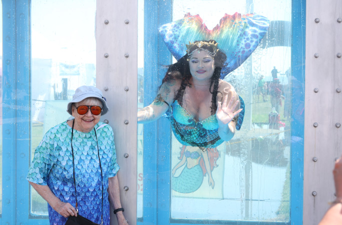 Mermaid with an older lady