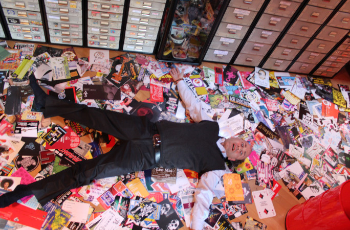 Marco doing a snow angel on the posters