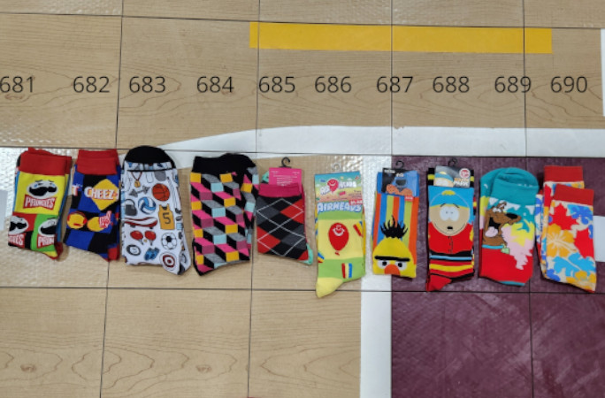 Rex's colorful socks