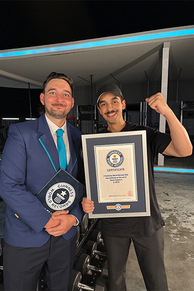 Tareq getting his certificate