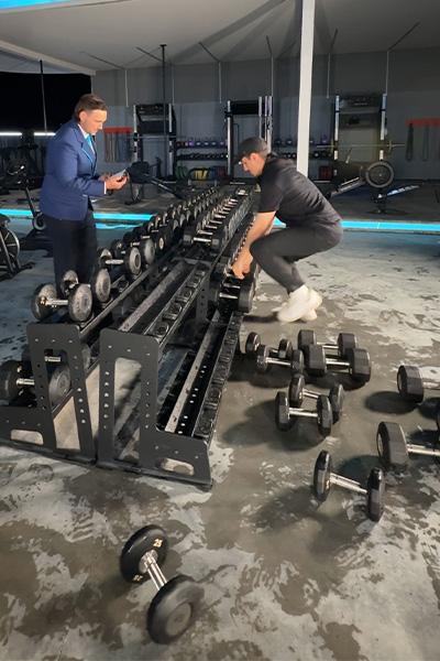 Tareq unloading the rack