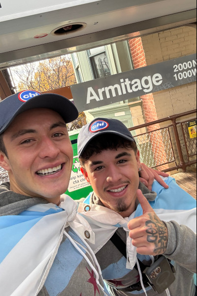Brother selfie at the Armitage stop