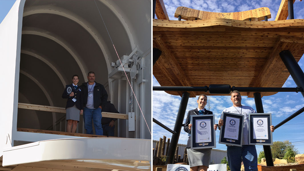 Split image of Jim with GWR Adjudicator in Casey, Illinois